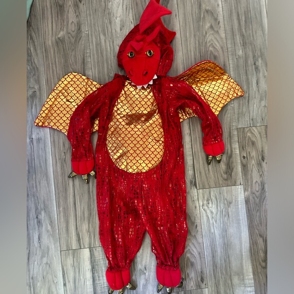Pottery Barn Kids Dragon Halloween Dress up Costume in RedSize 12
